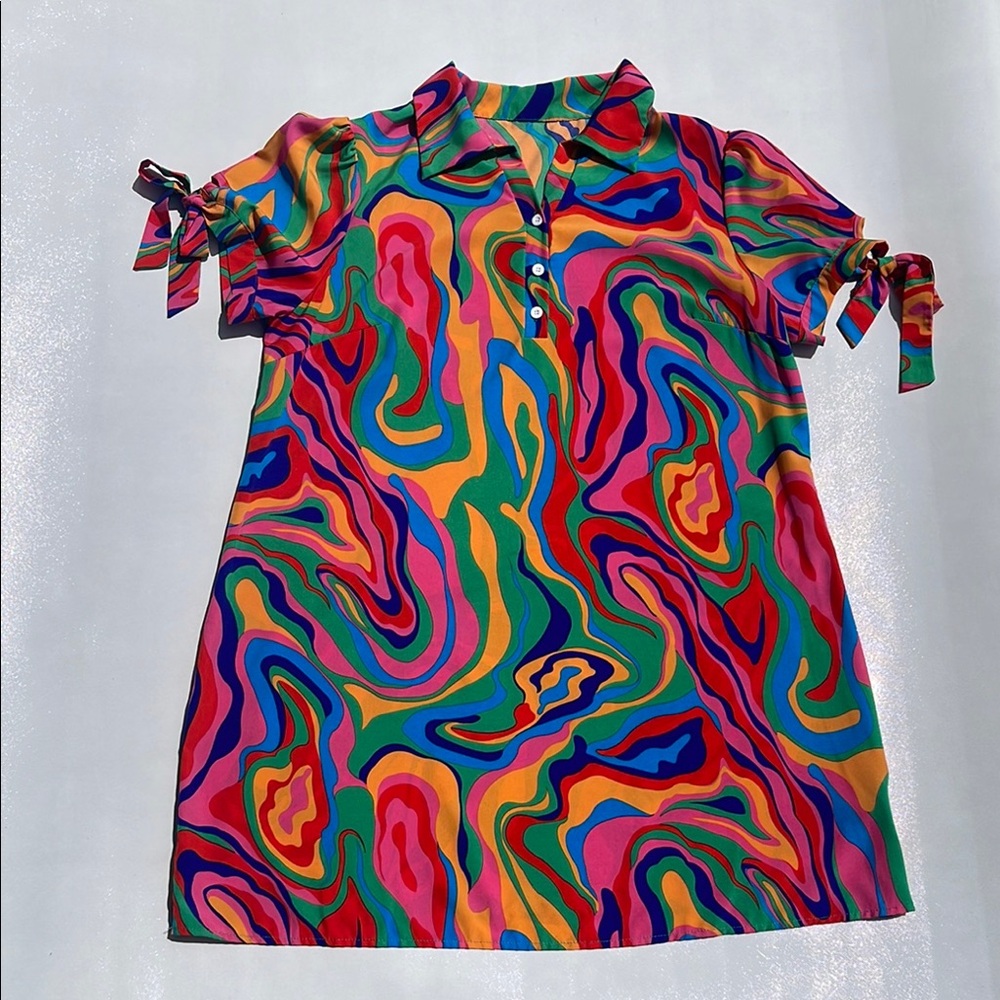 Colorful Swirl Pattern Dress - Picture 2 of 5
